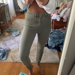 Zara skinny sage green denim jeans